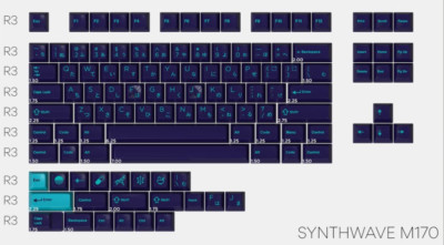 Drop MiTo SA Laser Custom Keycap Set Synthwave M170 MDX-35937-25