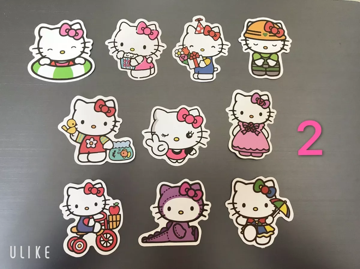 Cute Hello Kitty Sticker Set Sticker for Sale by PsychedVision