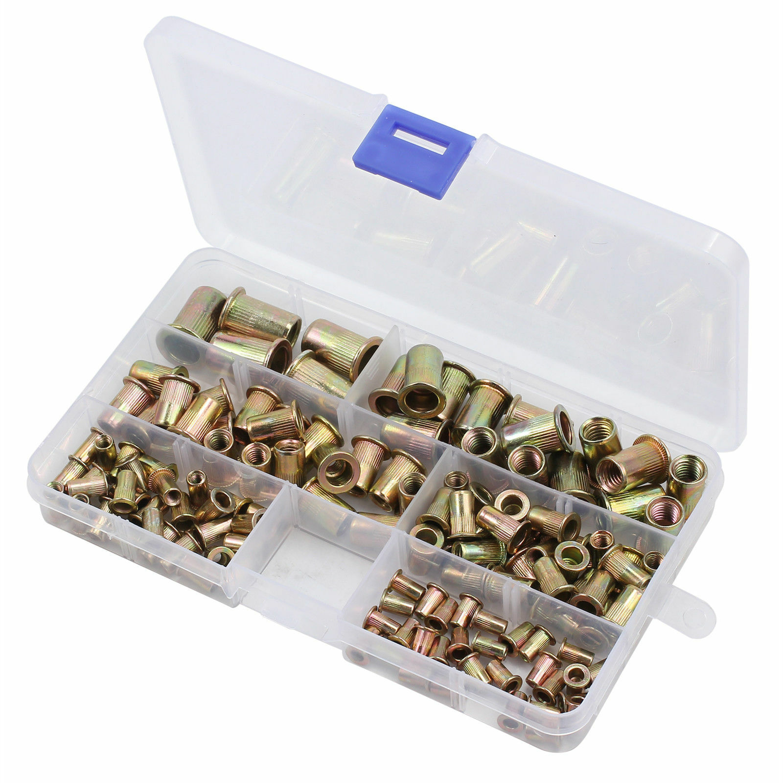 150PCS M3 M4 M5 M6 M8 M10 Rivet Nuts Kit Open End Threaded Rivnut ...
