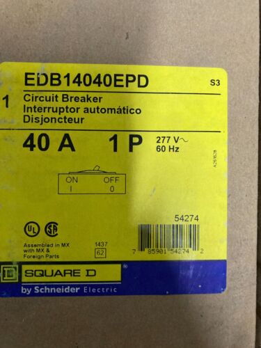 SCHNEIDER ELECTRIC EDB14040EPD CIRCUIT BREAKER - Picture 1 of 1