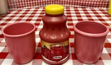 VTG LITTLE TIKES Play Food Fun Breakfast Fruit Juice Bottle  Glasses Lot LT-2GJ