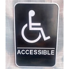 COSCO 9x6 Accessible ADA Sign Handicap Restroom Bathroom Wheelchair Access 9x6