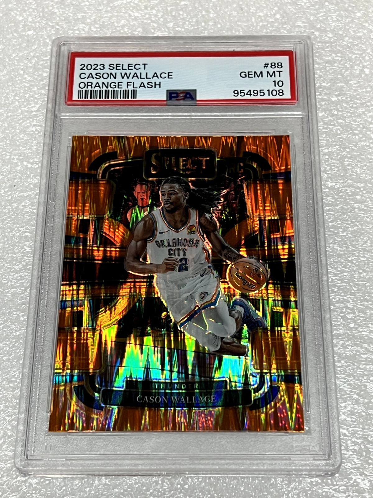 2023 Select Cason Wallace Concourse Orange Flash Prizm #88 PSA 10