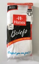 Vintage 1996 Hanes Cotton Underwear 3-Pack Men's Size 38 Briefs White 2