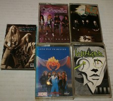 Glam Hair Metal 5 Cassette Tape Lot 1980s Winger Cinderella Helix Lynch Mob Etc