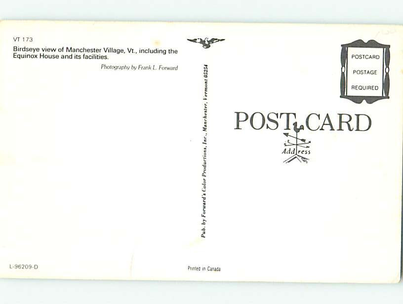 Pre1980 AERIAL VIEW Manchester Vermont VT 10/19 AC9504 eBay