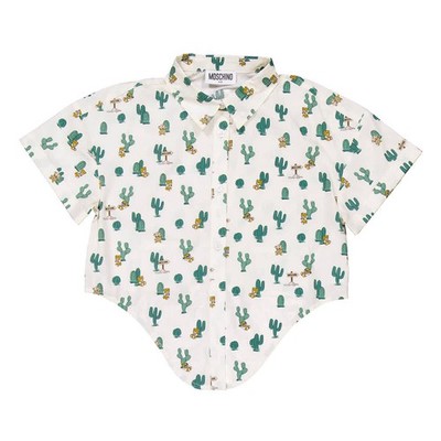 Moschino Girls Graphic-Print Short Sleeve Shirt
