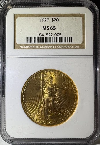 1927 $20 St Gaudens Gold Double Eagle NGC MS65 (005)