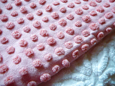 MORGAN JONES VTG CHENILLE BEDSPREAD FABRIC  PINK POPS ON PINK EXCELLENT 24"X18"