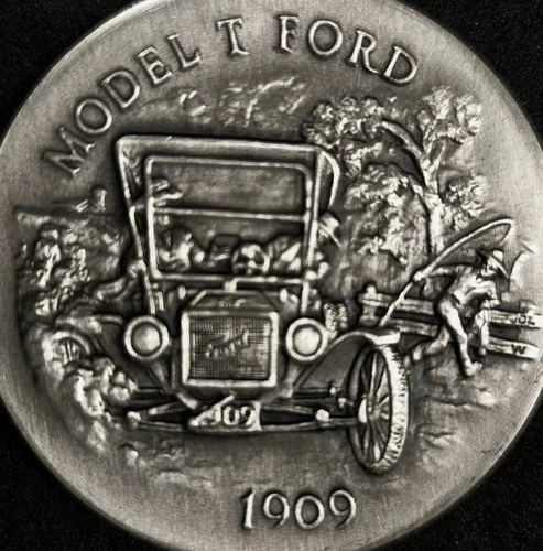 *Model T Ford* .925 SILVER Medal *1 troy ounce* w/clear case Longines*Compare*