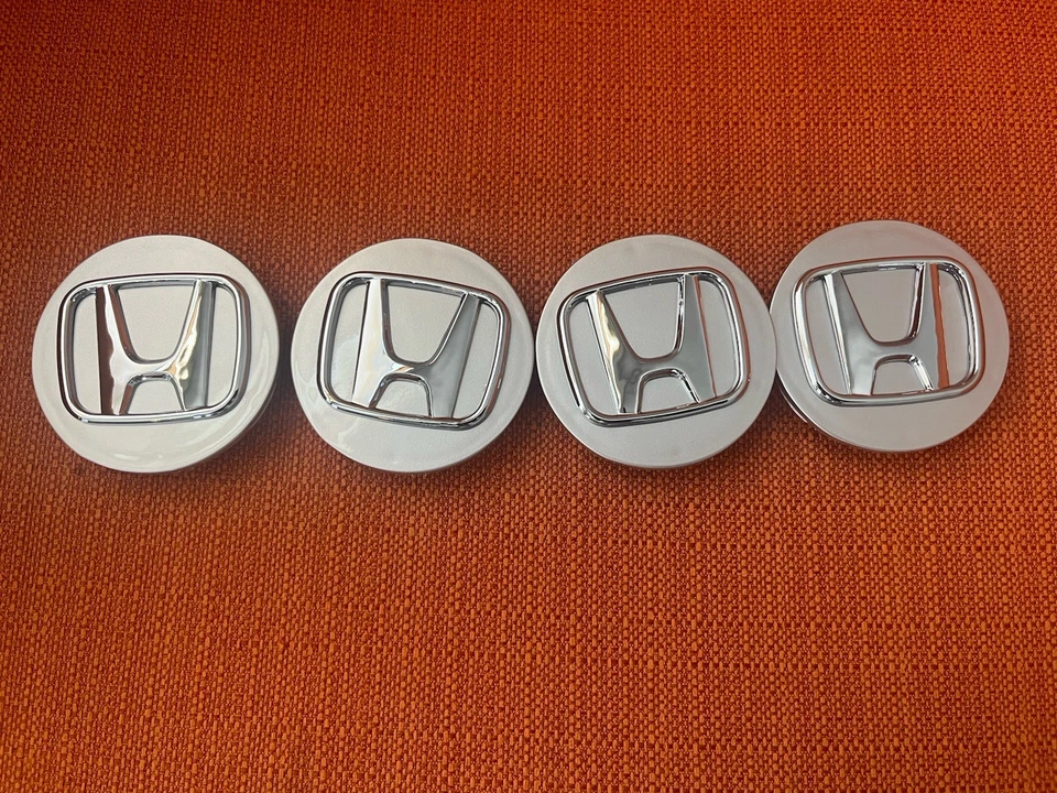 4x Juego de Tapacubos Centrales HONDA Plateados 69MM - - Satisfacción Garantizada Foto 4 de 4