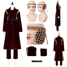 Padm  Amidala Cosplay Costume Uniform Halloween Skirt Dress Headband earmuffs US