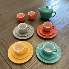 Hazel Atlas 1950s Glass Platonite Complete 16 piece child  s Tea Set