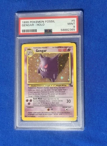 Pokemon TCG Gengar Fossil Holo Card 5/62 PSA 9