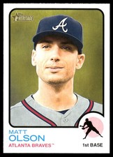 Matt Olson 2022 Topps Heritage #590 Atlanta Braves FREE SHIPPING AutographDen