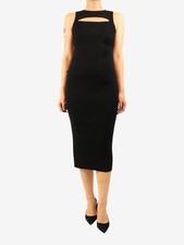 Alexander McQueen Black sleeveless ribbed midi dress - size M