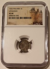 Poland - Lithuania John Casimir II Vasa 1652 Silver Solidus XF40 NGC