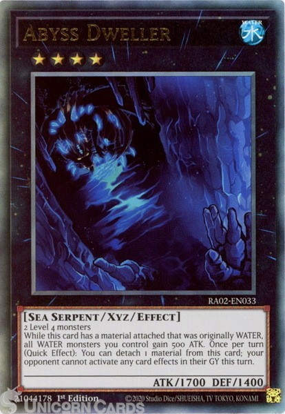 RA02-EN033 Abyss Dweller : Ultimate Rare 1st Edition YuGiOh Card