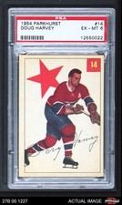 1954 Parkhurst #14 Doug Harvey Canadiens HOF PSA 6 - EX/MT