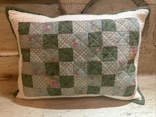 Vintage Patchwork Quilt Throw Pillow 17  X 12  Lumbar Colorful Blocks Floral