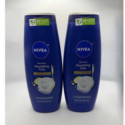 NIVEA Nourishing Care Body Wash 20 fl oz 2-Pack, Vitamin E, Dry Skin