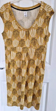 Mustard Yellow  Black And White Shift Dress With Pockets Size 12 Regular
