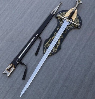 Custom Handmade Carbon Steel Anduril Narsil Sword Wal Display Sword With Scabard