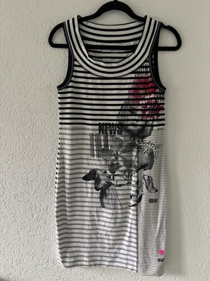 Marc Cain Sommerkleid weiß /blau gestreift N4 Gr 40  Top Zustand NP 179 