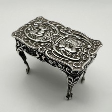 EDWARDIAN NOVELTY MINIATURE TABLE CHERUBS STERLING SILVER 1901 LEVI & SALAMAN