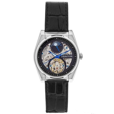 Daxton Semi Skeleton Black/Black | Black Dial Wristwatch HERHS3002