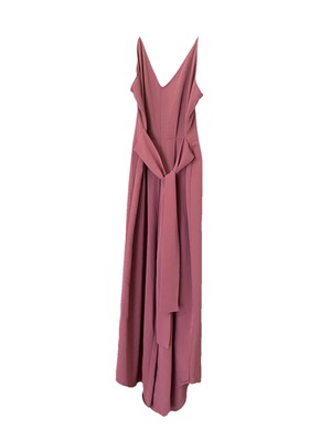 Women s Free Press Clothing Size Small Mauve Purple Pink Jumpsuit V Neck Ties