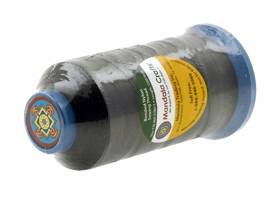 Mandala Crafts Bonded Nylon Thread Olive Green Heavy Duty Sewing Threads - 15... - Image 3 of 4
