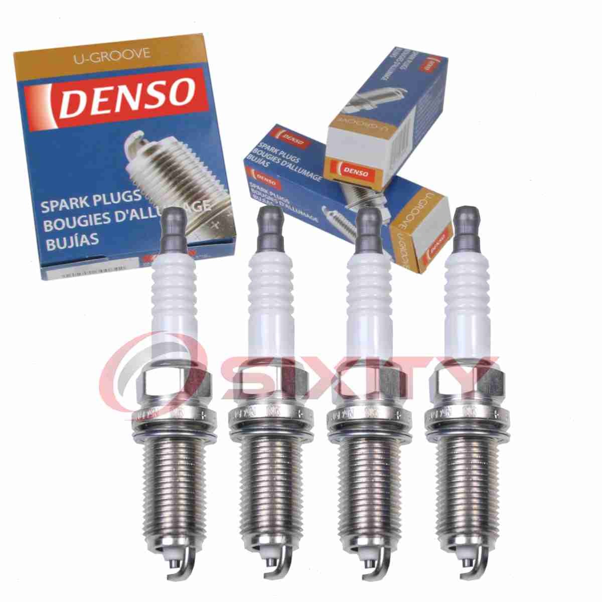 4 pc DENSO 3381 Standard U-Groove Spark Plugs for SPFR8TI332 SPFR8TE2AA bo