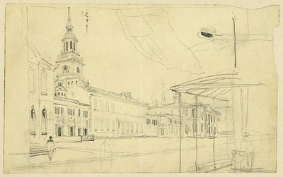 #ad City streetSouthwarksketchJames Fuller QueenPhiladelphiaPennsylvania1838 $9.99