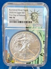 2020 W Burnished Silver American Eagle 1 Oz. NGC MS 70 No Spots