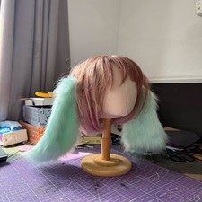 BanG Dream Wakaba Mutsumi Plush Drooping Ear Prop Green Headwear Cosplay Prop