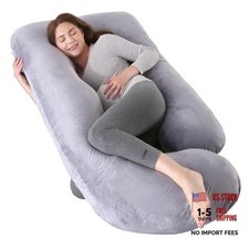 U-Shaped Full Body Pillow for Adults - Maternity Pillow with Washable Velvet