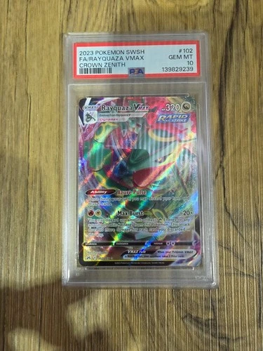 Pokémon TCG Rayquaza VMAX Crown Zenith Card #102/159 PSA 10