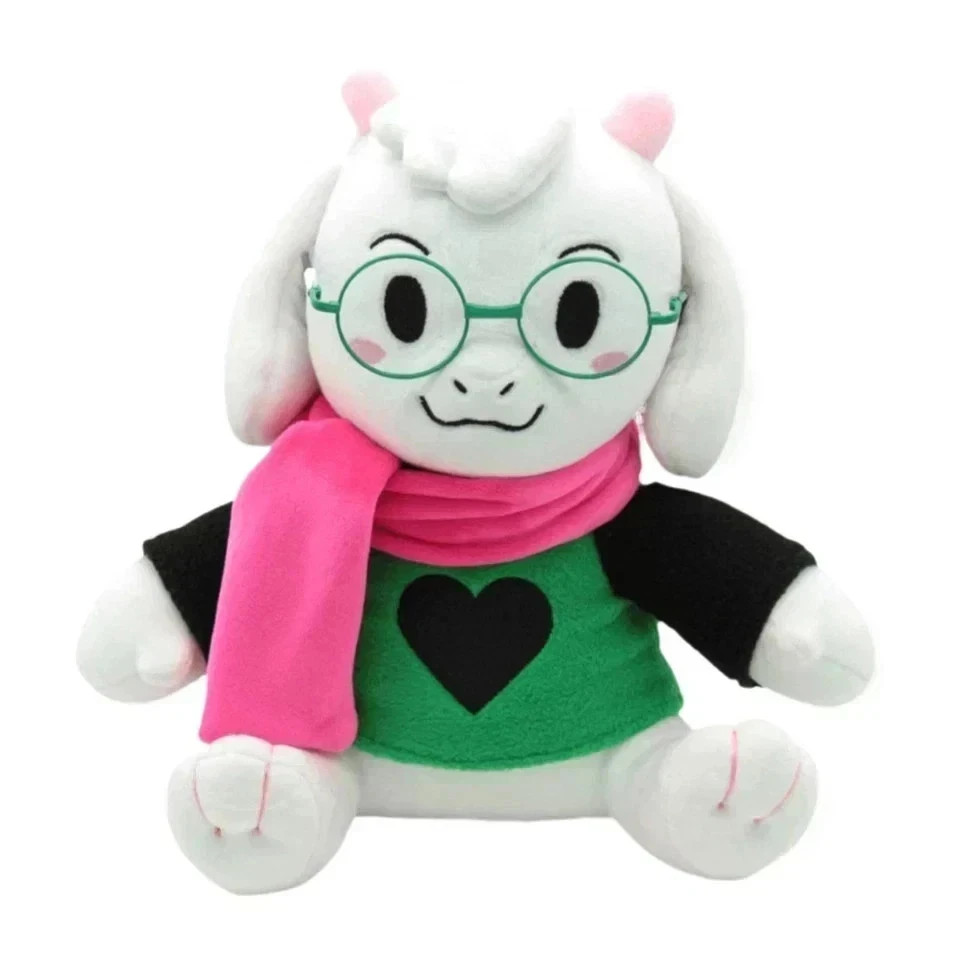 Deltarune Ralsei Plush With No Hat Green Fur Glasses & Scarf Fashion Plush Toy