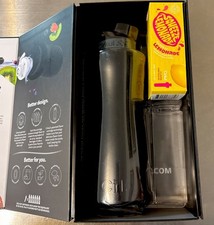Cirkul 32oz. Matte Black Stainless Steel Bottle W/Comfort Grip Lemonade NEW