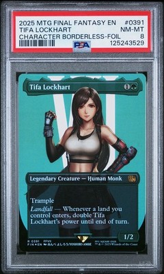 PSA 8  MTG FINAL FANTASY CHARACTER BORDERLESS-FOIL #0391 TIFA LOCKHART