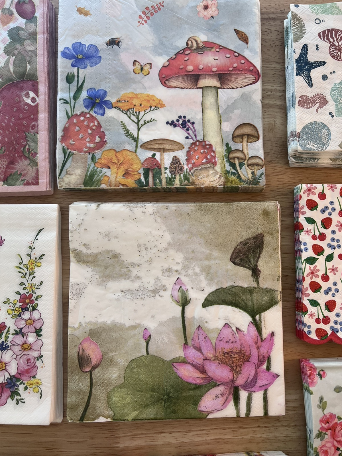 Flower Paper Napkins For Decoupage Crafting LOT Of 20 Flowers Printed