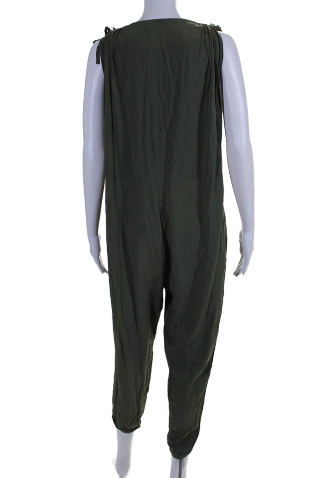 Mono Hatch para mujer con correa de espagueti cuello en V pierna recta verde talla 1 Foto 3 de 4