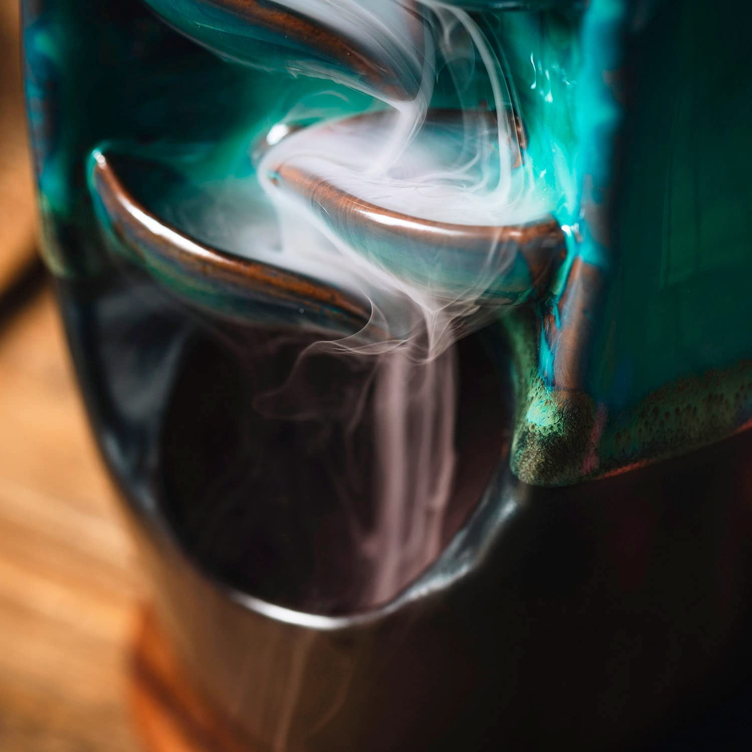 Ceramic Incense Burner with 100 Upgraded Cones, Waterfall Backflow Incense Holde