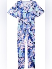Lilly Pulitzer girls jumpsuit mini Maliah romper floral pants XL 12 14 giraffic