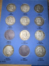 Lot of 18 Franklin Silver Half Dollar Coins 1948-1957