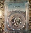 PCGS PR68 1964 Washington Quarter 25C Proof Silver Cert#33509890