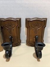 Vintage Sconce Taper Candle Holders Set of 2 Syroco Homco #4222 Made in USA 1981