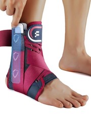 Fitomo Ankle Brace for Women Men with Quick Lace Up, Adjustable S, Rose