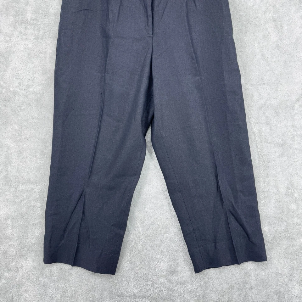 Pantalones Laura Ashley Mujer 14 Lino Pantalón Pierna Ancha Bolsillos Minimalista Carrera Foto 4 de 4